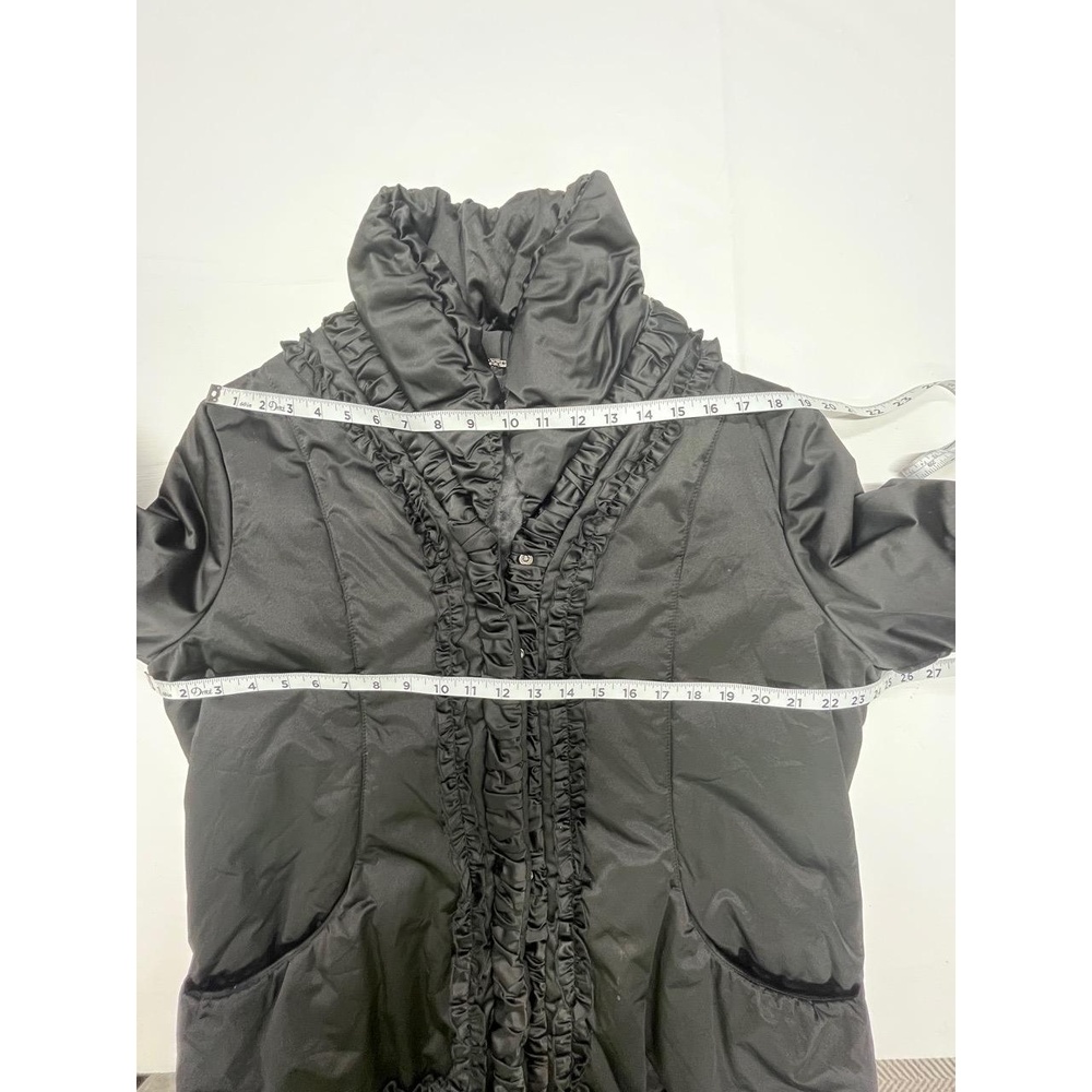Dana Buchman Womens Black Zip Snap Ruffled Puffer Filled‎ Jacket XL - Picture 6 of 9